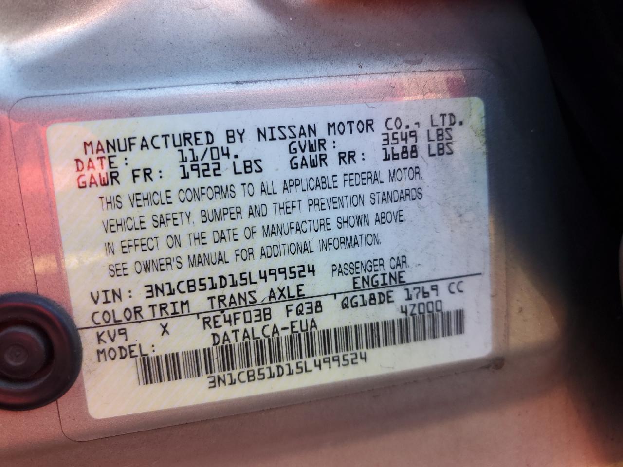 2005 Nissan Sentra - Image 12
