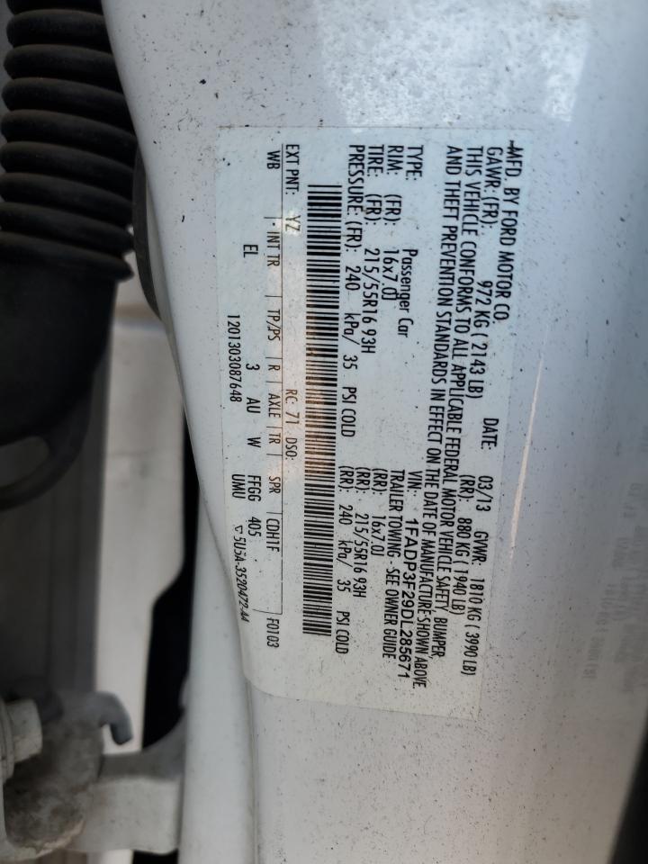 VIN 1FADP3F29DL285671 2013 FORD FOCUS no.12