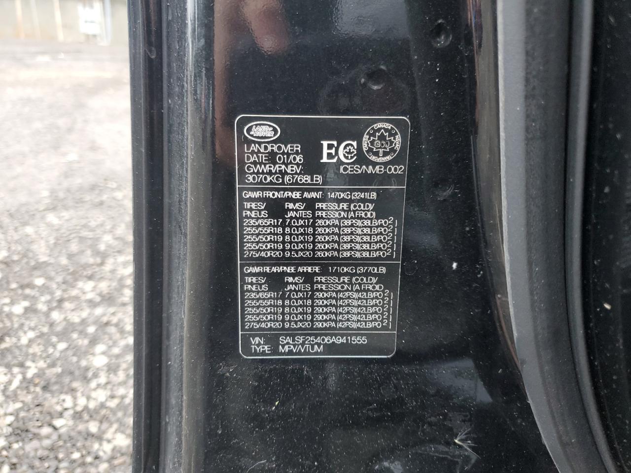 2006 Land Rover Range Rover Sport Hse VIN: SALSF25406A941555 Lot: 88139195