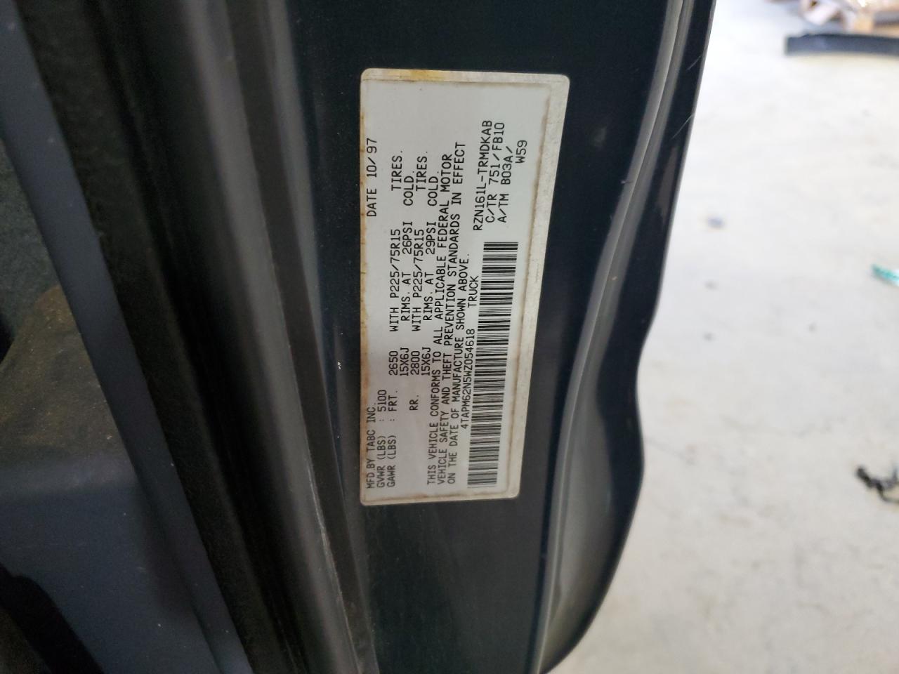 1998 Toyota Tacoma VIN: 4TAPM62N5WZ054618 Lot: 88480855