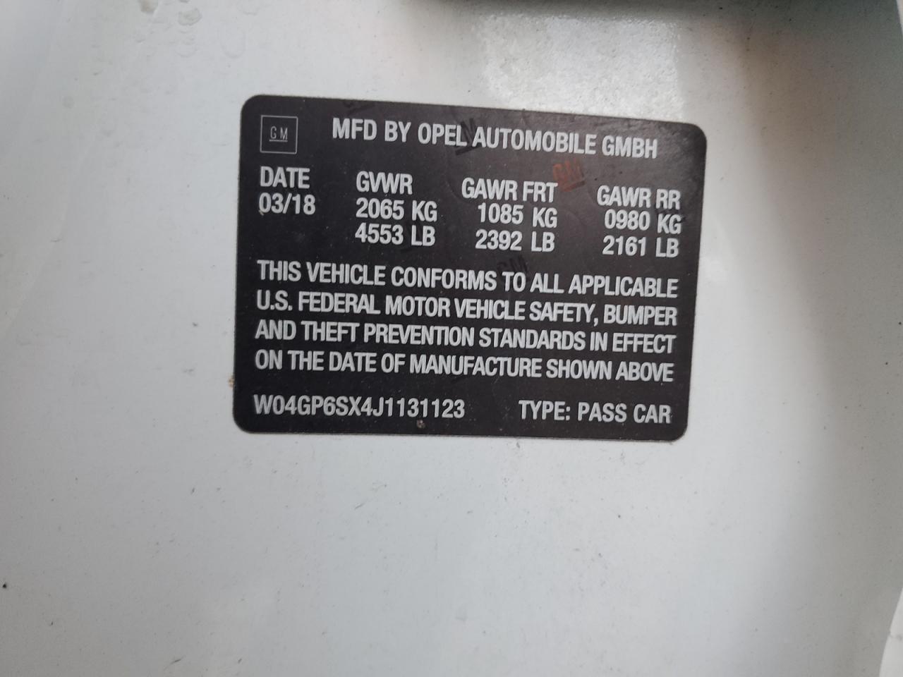 2018 Buick Regal Essence VIN: W04GP6SX4J1131123 Lot: 41998555