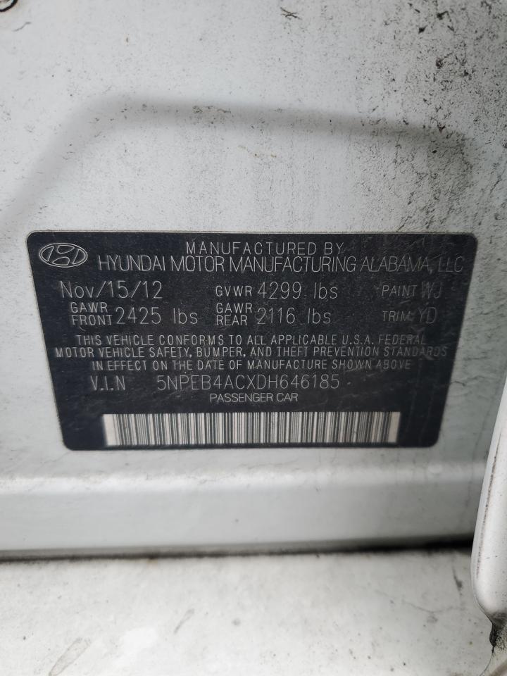 VIN 5NPEB4ACXDH646185 2013 HYUNDAI SONATA no.13