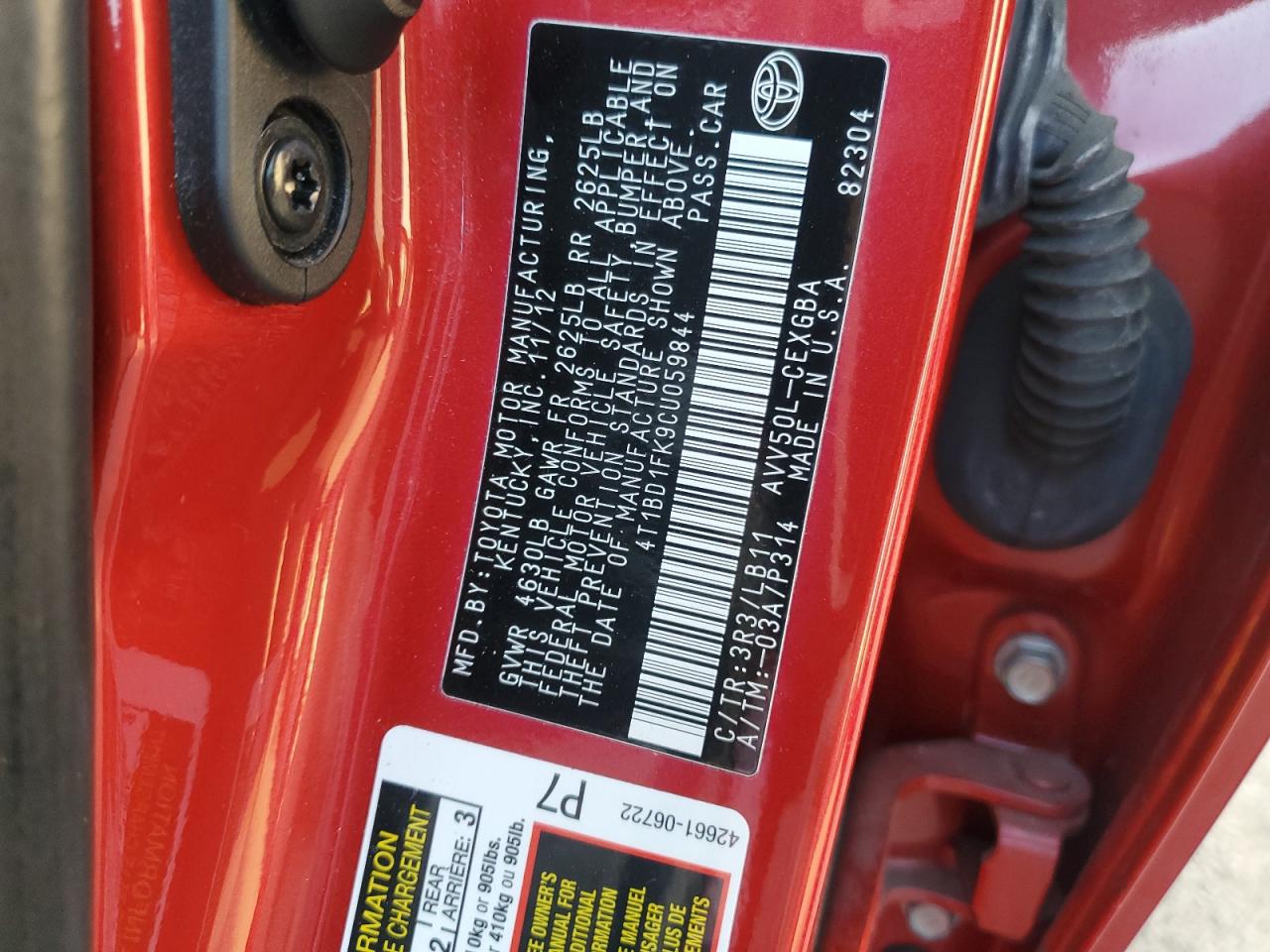 2012 Toyota Camry - Image 12