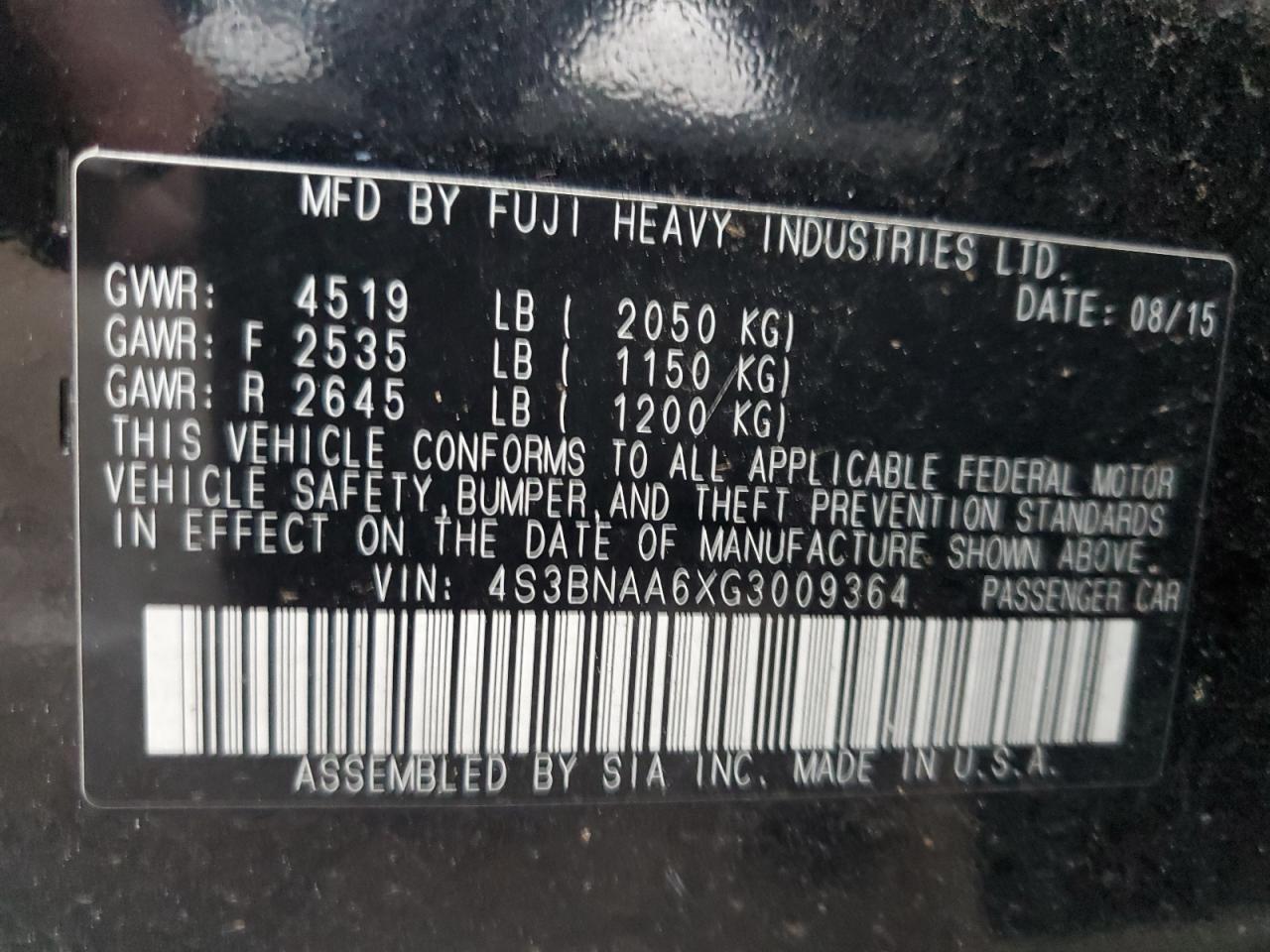 2016 Subaru Legacy - Image 12