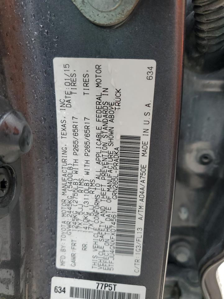 VIN 5TFJU4GNXFX074561 2015 TOYOTA TACOMA no.12