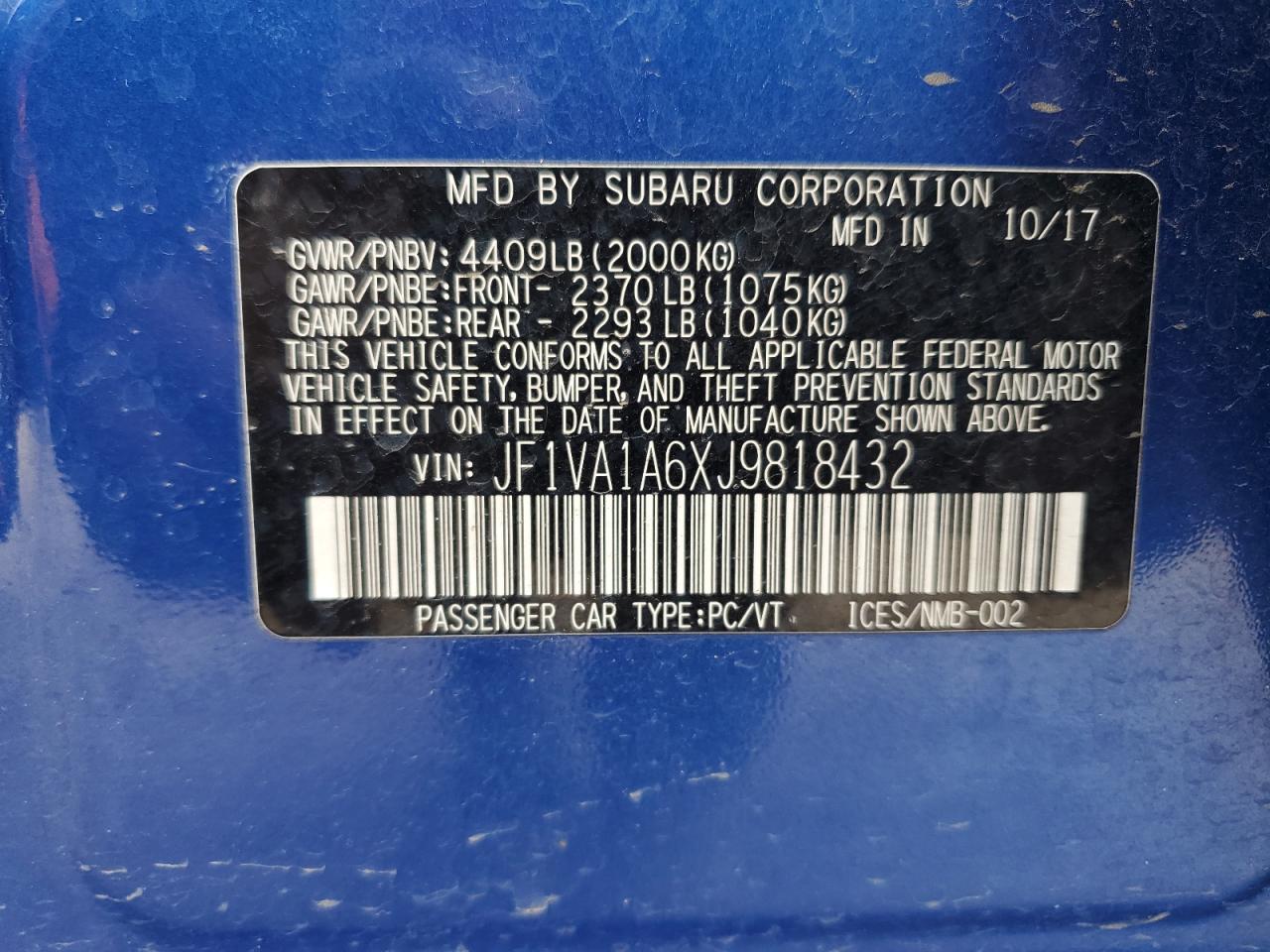 2018 Subaru WRX - Image 12
