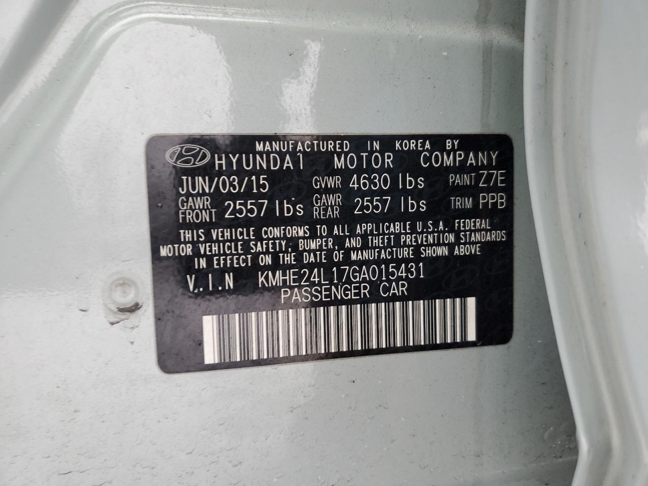 VIN KMHE24L17GA015431 2016 HYUNDAI SONATA no.12