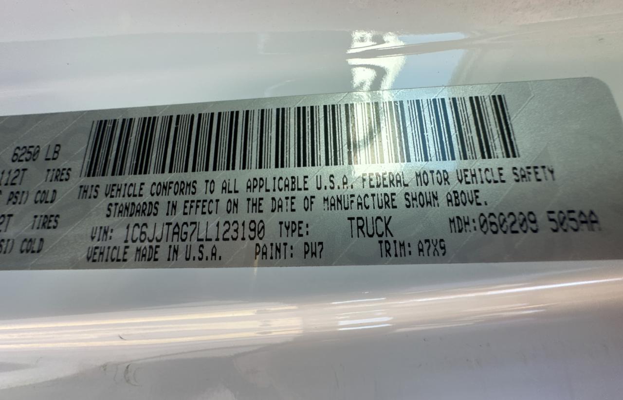 2020 Jeep Gladiator Sport VIN: 1C6JJTAG7LL123190 Lot: 43789045