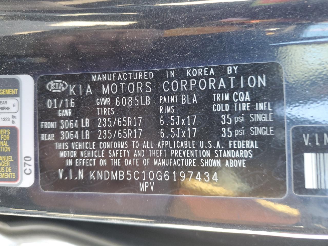 2016 Kia Sedona - Image 13