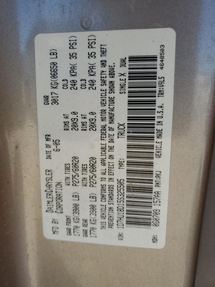 2005 Dodge Ram 1500 St VIN: 1D7HU18D15S325505 Lot: 88573465