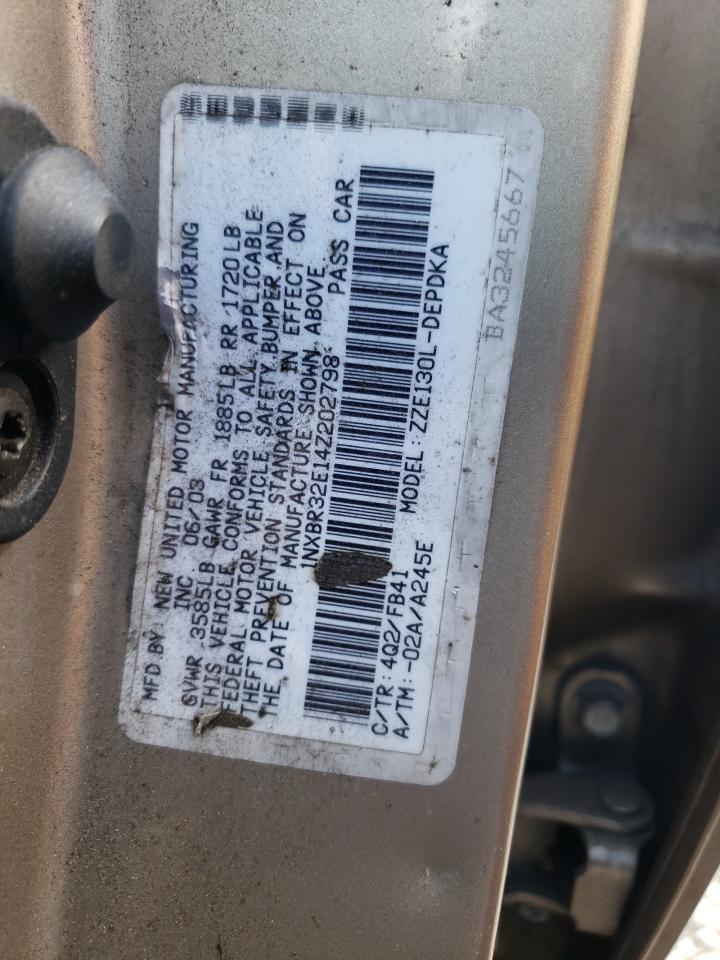 2004 Toyota Corolla Ce VIN: 1NXBR32E14Z202798 Lot: 41450435