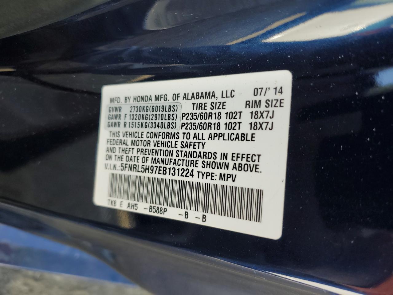 2014 Honda Odyssey - Image 14