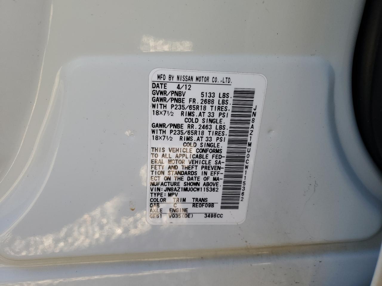 2012 Nissan Murano - Image 14