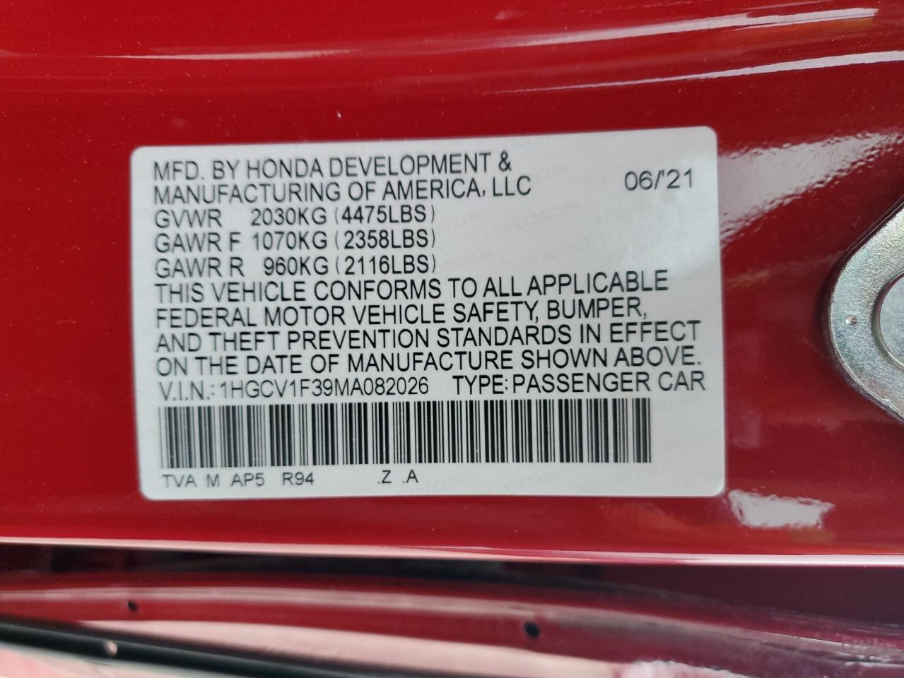 2021 Honda Accord - Image 13