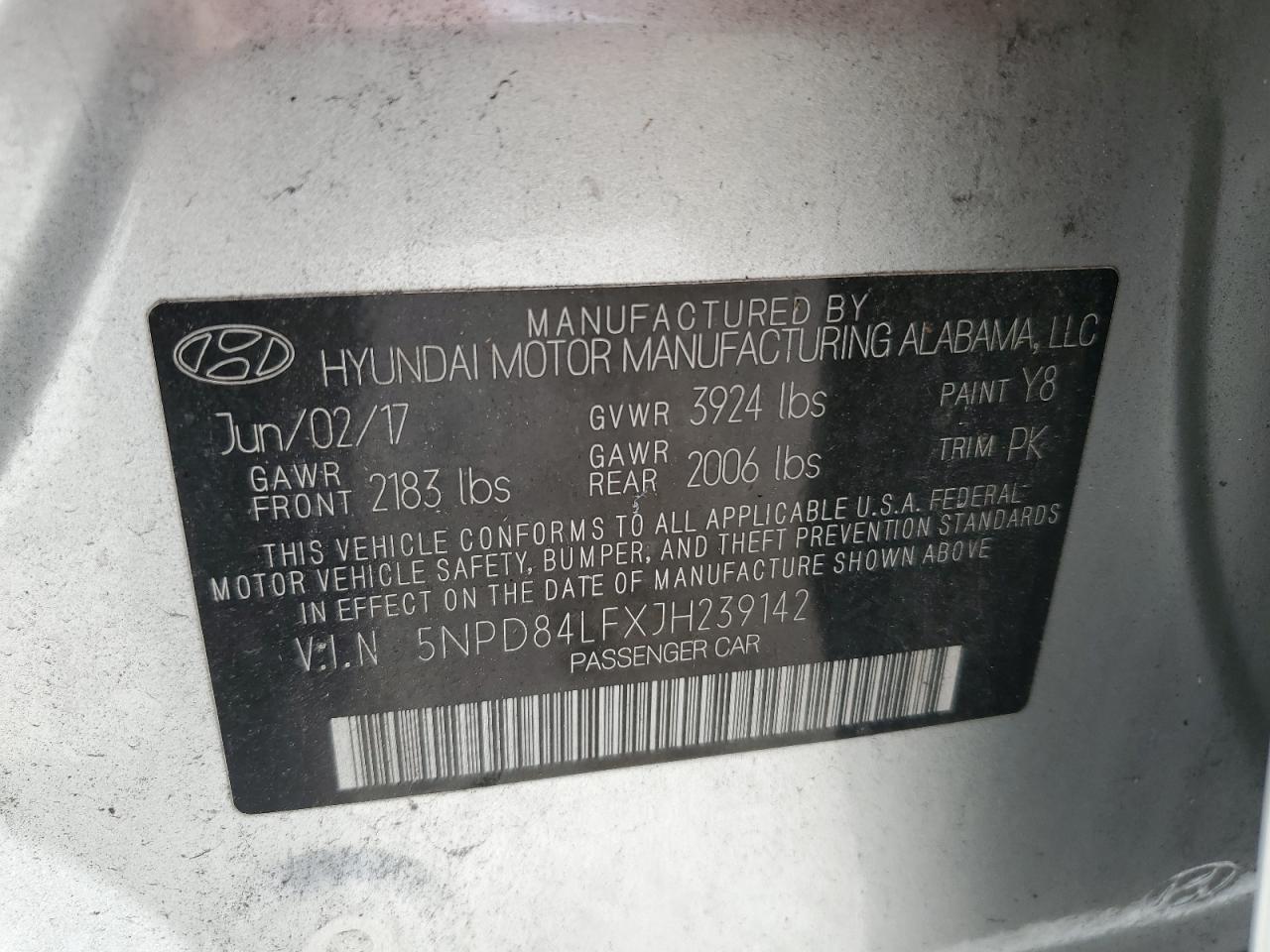 VIN 5NPD84LFXJH239142 2018 HYUNDAI ELANTRA no.12