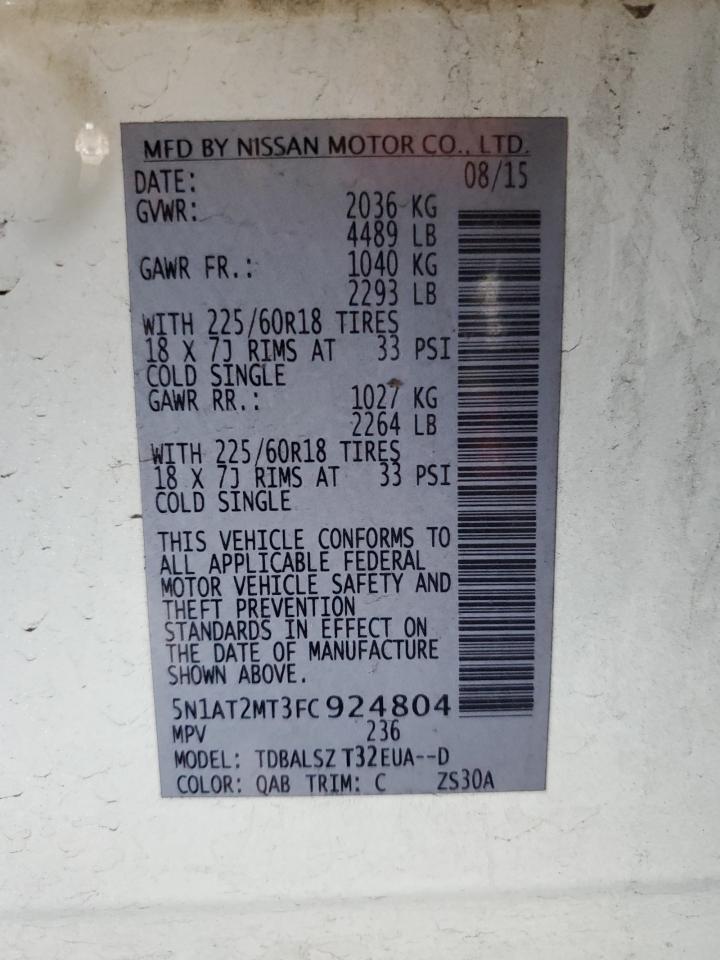 VIN 5N1AT2MT3FC924804 2015 NISSAN ROGUE no.13