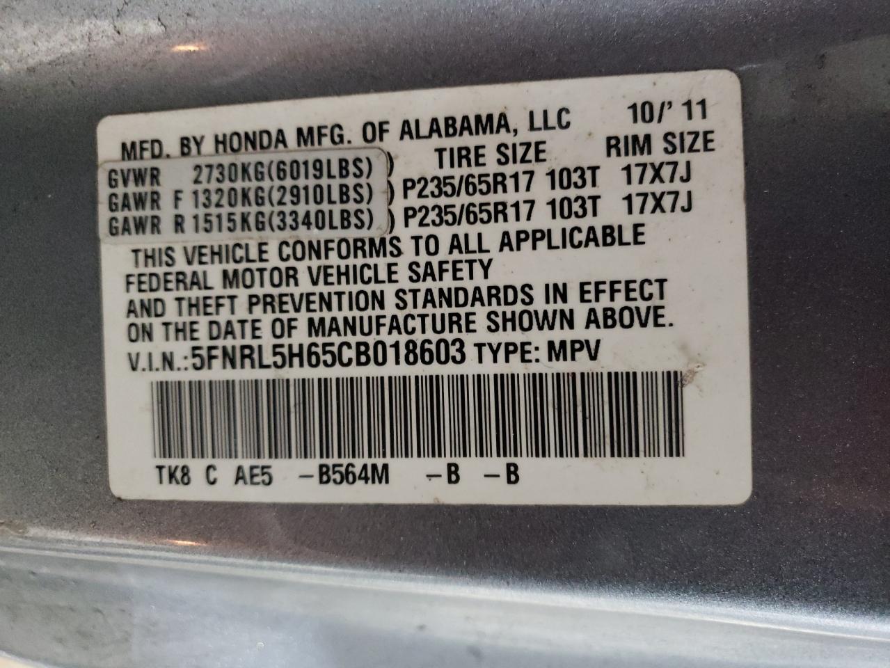 2012 Honda Odyssey - Image 16