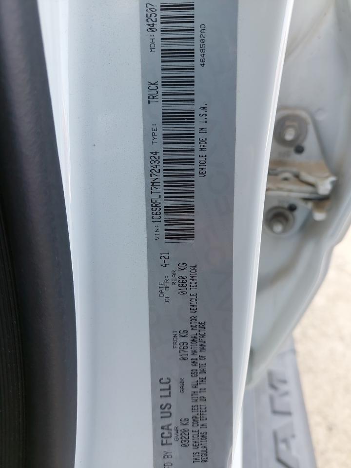 1C6SRFLT7MN232424 - 2021 DODGE RAM - #88566305