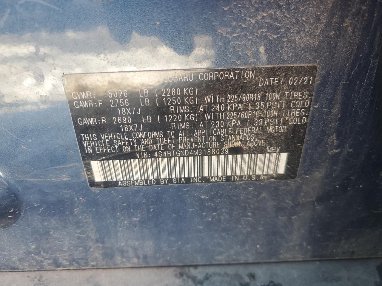 2021 Subaru Outback - Image 14