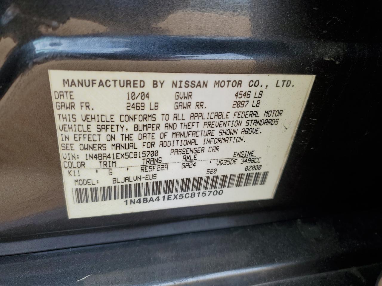2005 Nissan Maxima - Image 14
