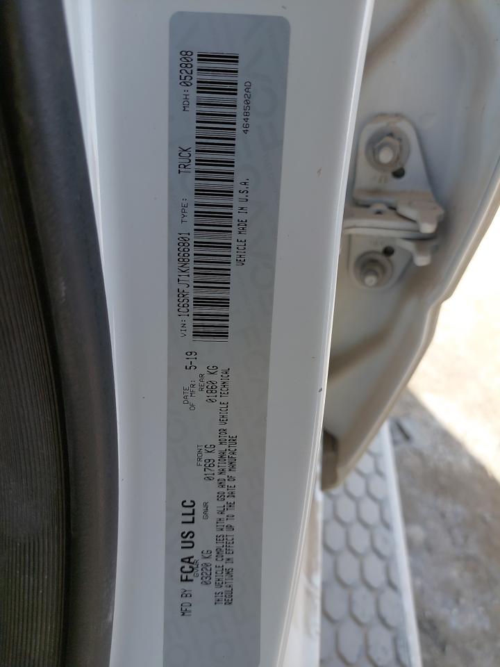 1C6SRFJT1KN866801 - 2019 DODGE RAM - #42078605