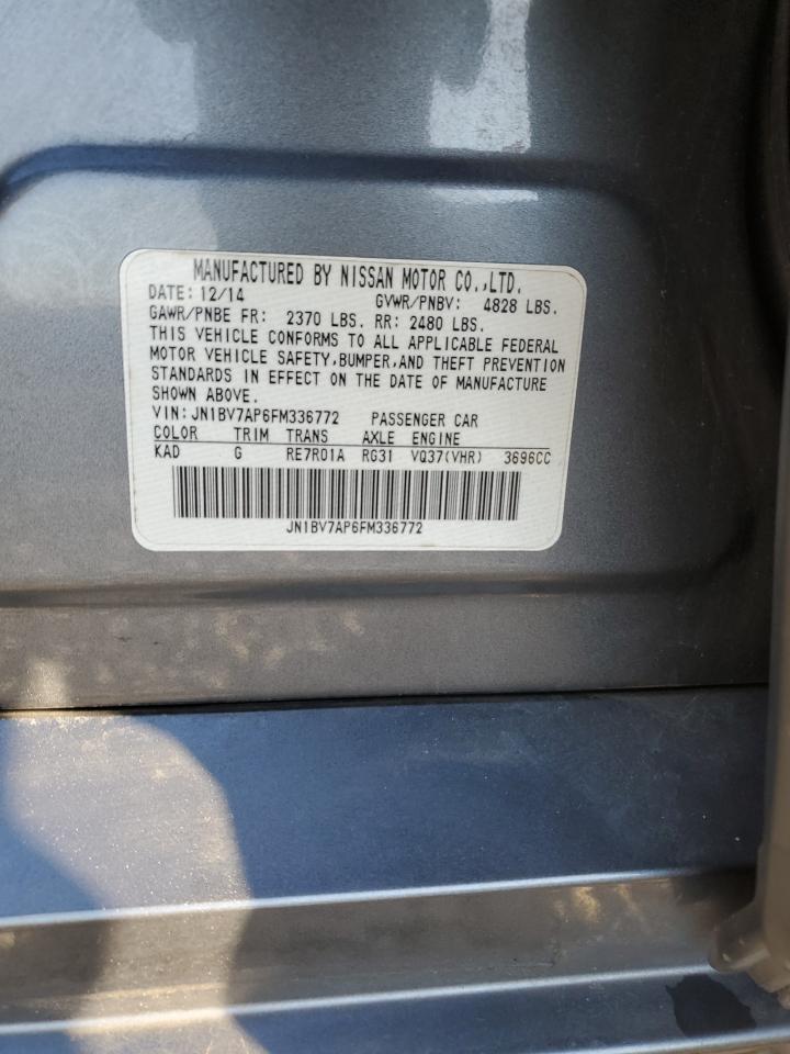 2015 Infiniti Q50 Base VIN: JN1BV7AP6FM336772 Lot: 42573705