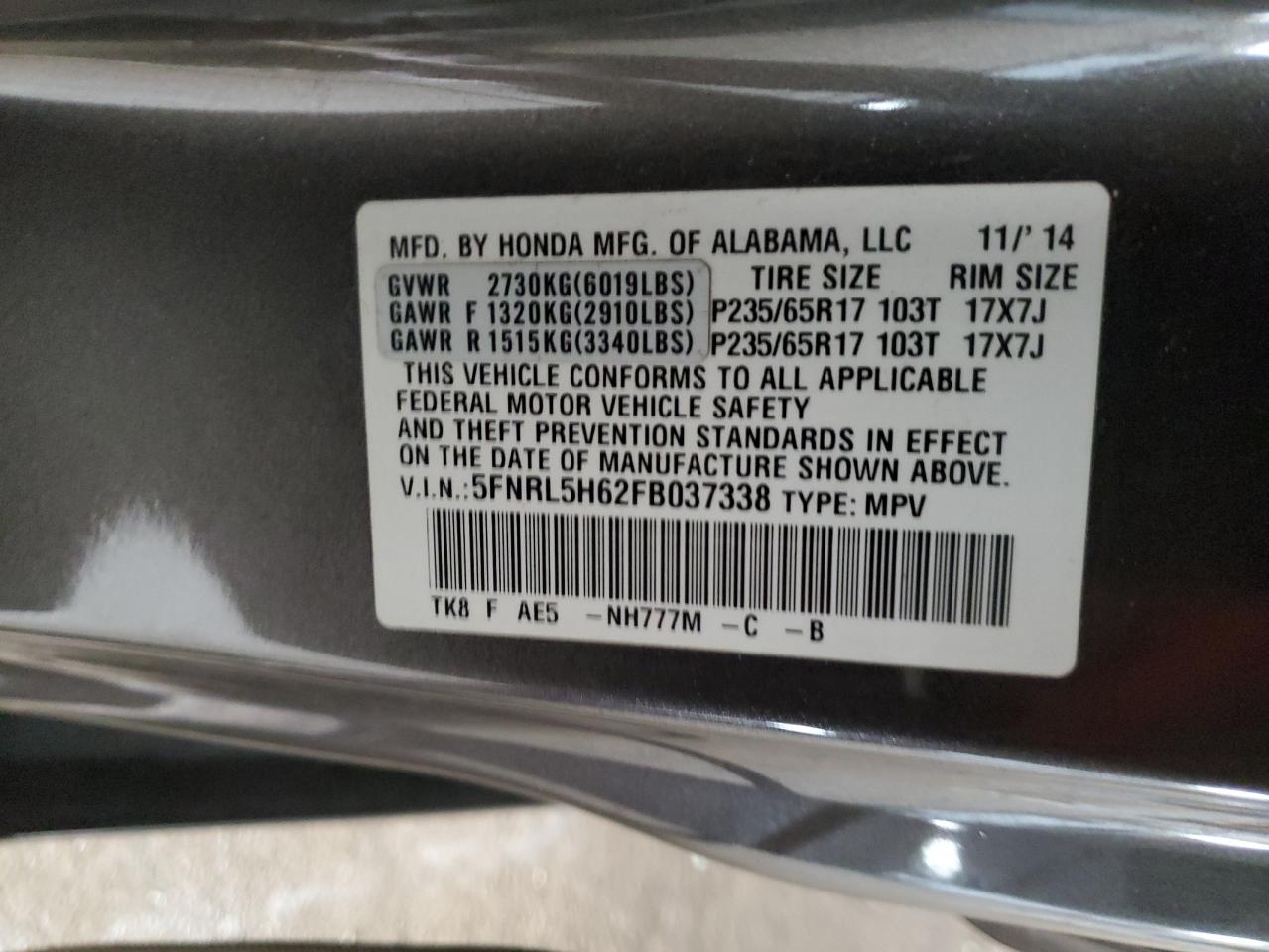 2015 Honda Odyssey - Image 13