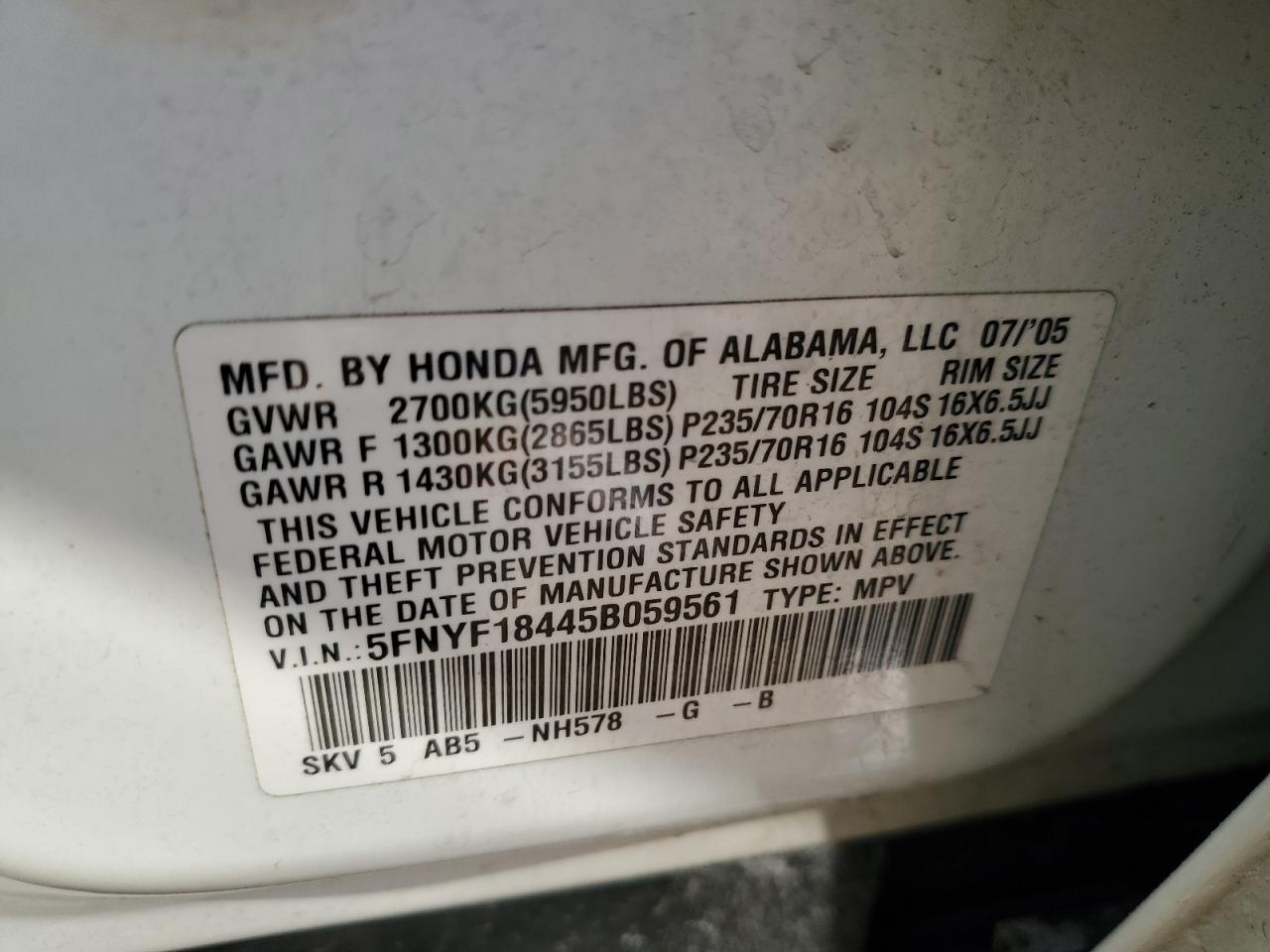2005 Honda Pilot - Image 14