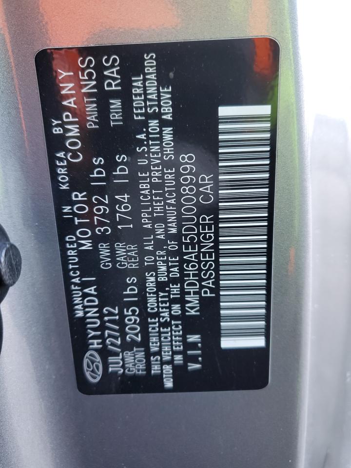 2013 Hyundai Elantra Coupe Gs VIN: KMHDH6AE5DU008998 Lot: 41756795