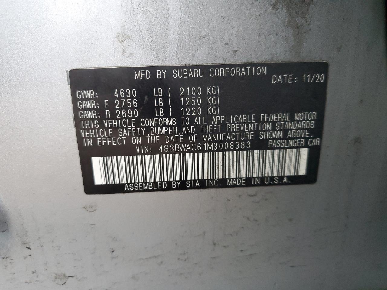 2021 Subaru Legacy - Image 14