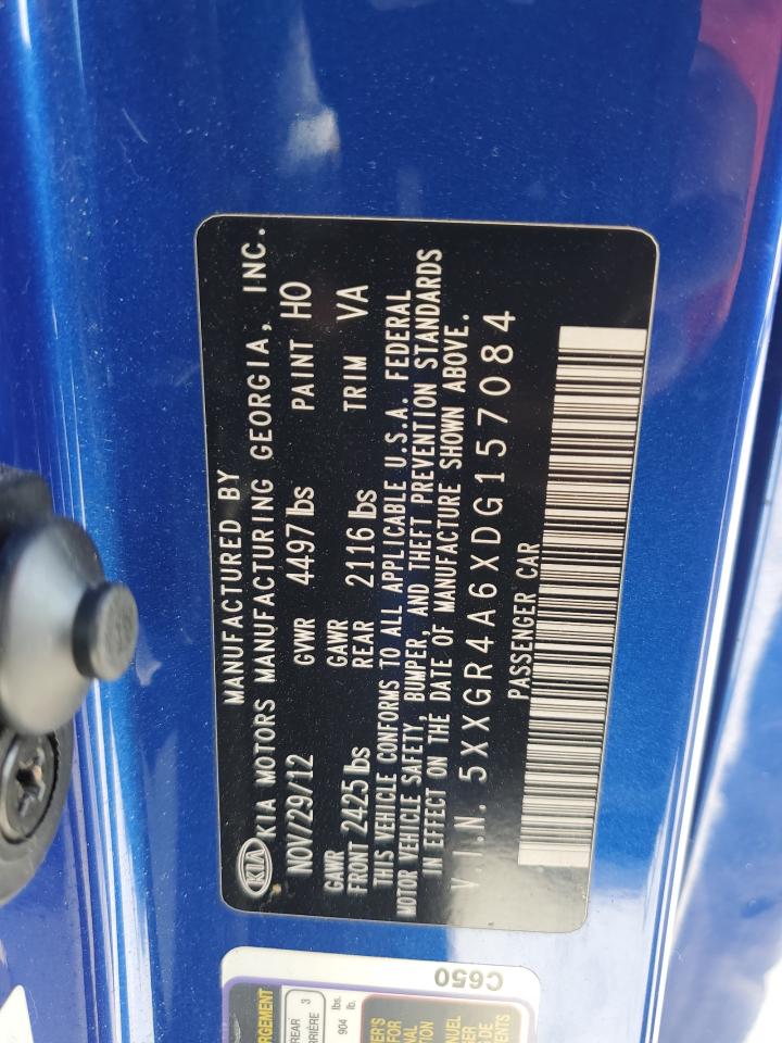 2013 Kia Optima Sx VIN: 5XXGR4A6XDG157084 Lot: 43384285