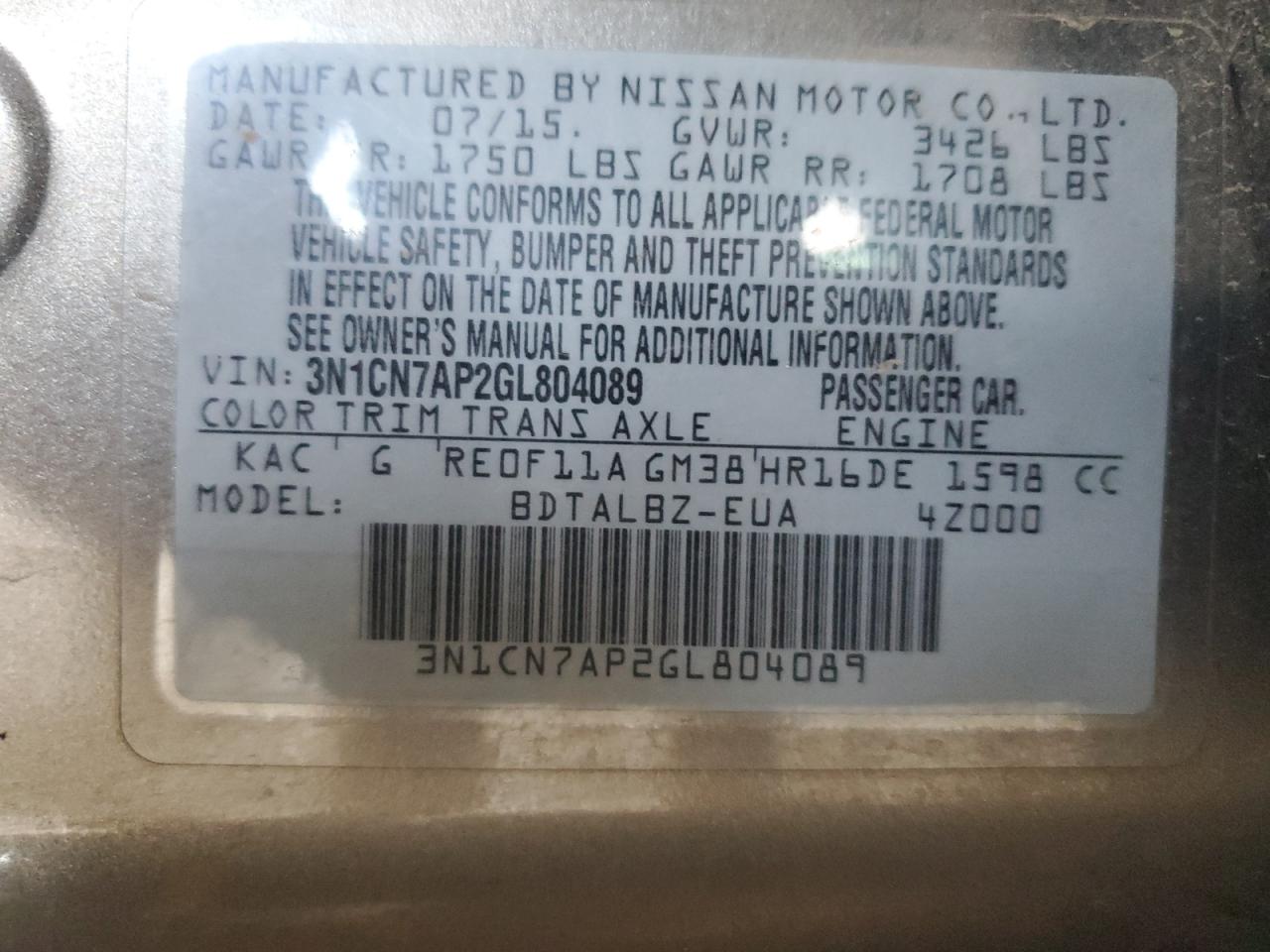 2016 Nissan Versa - Image 12