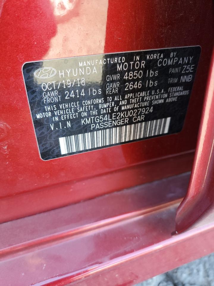 2019 Genesis G70 Advanced VIN: KMTG54LE2KU027924 Lot: 42435405