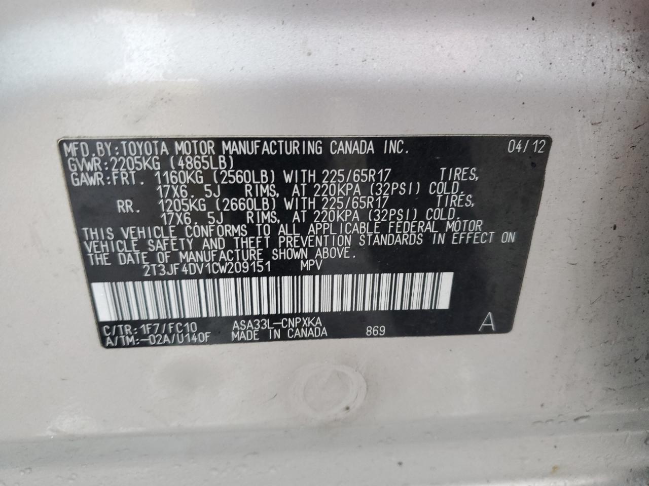 2012 Toyota RAV 4 - Image 13