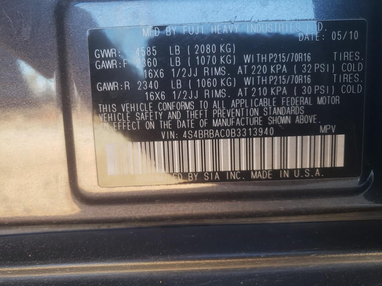 2011 Subaru Outback - Image 14