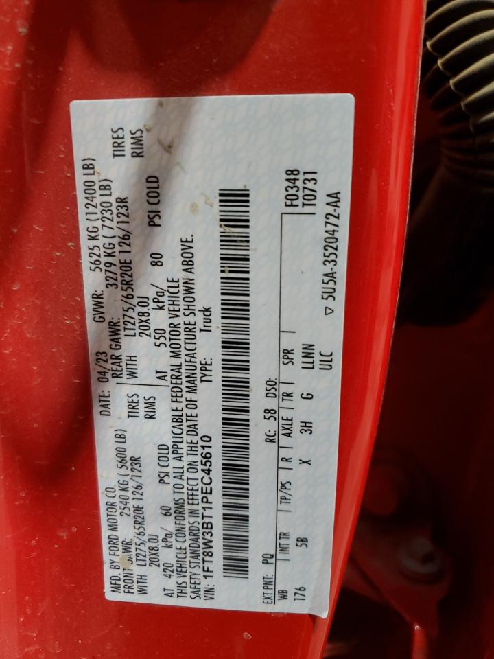 2023 Ford F350 Super Duty VIN: 1FT8W3BT1PEC45610 Lot: 87928605