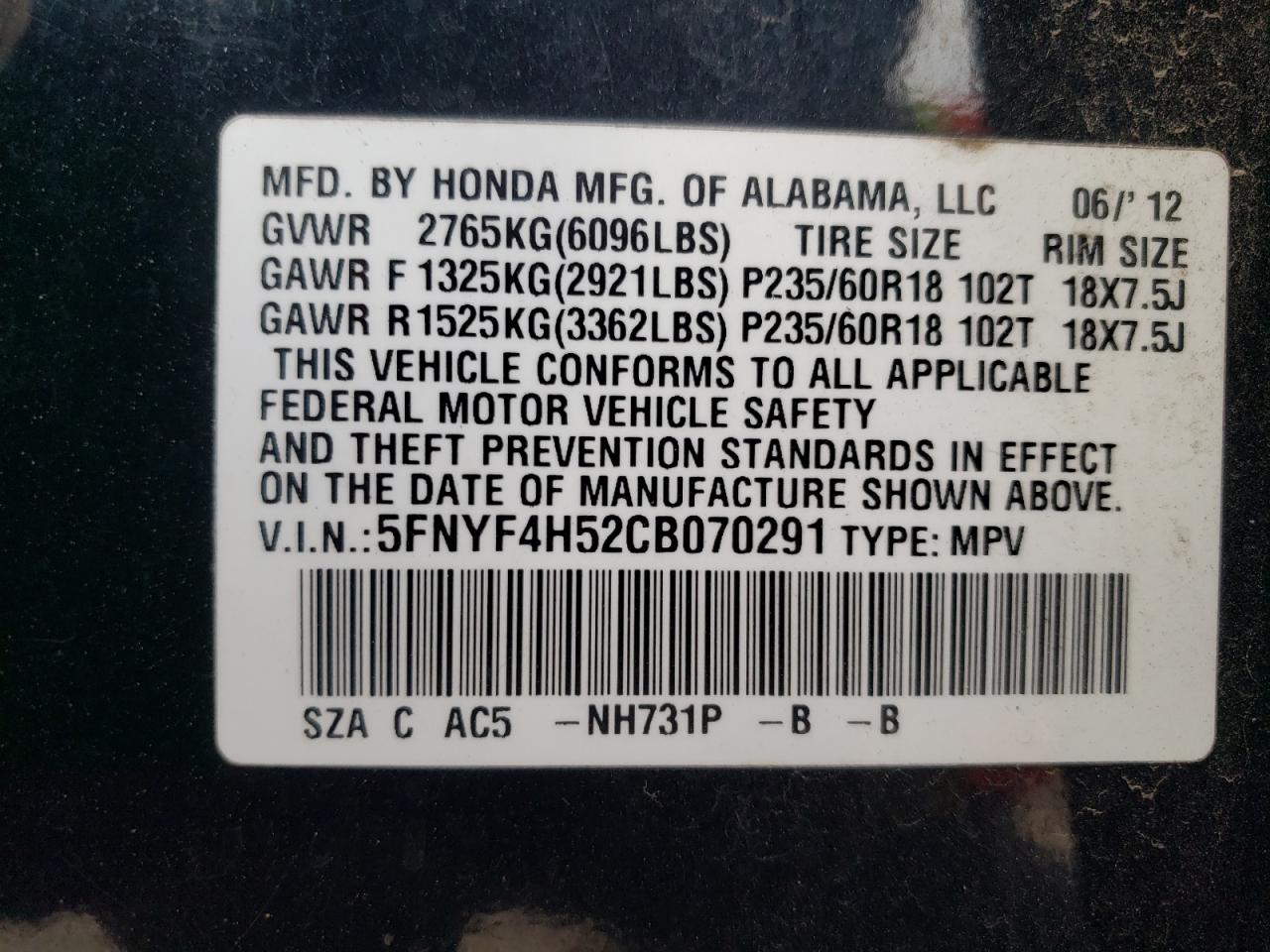 2012 Honda Pilot - Image 16