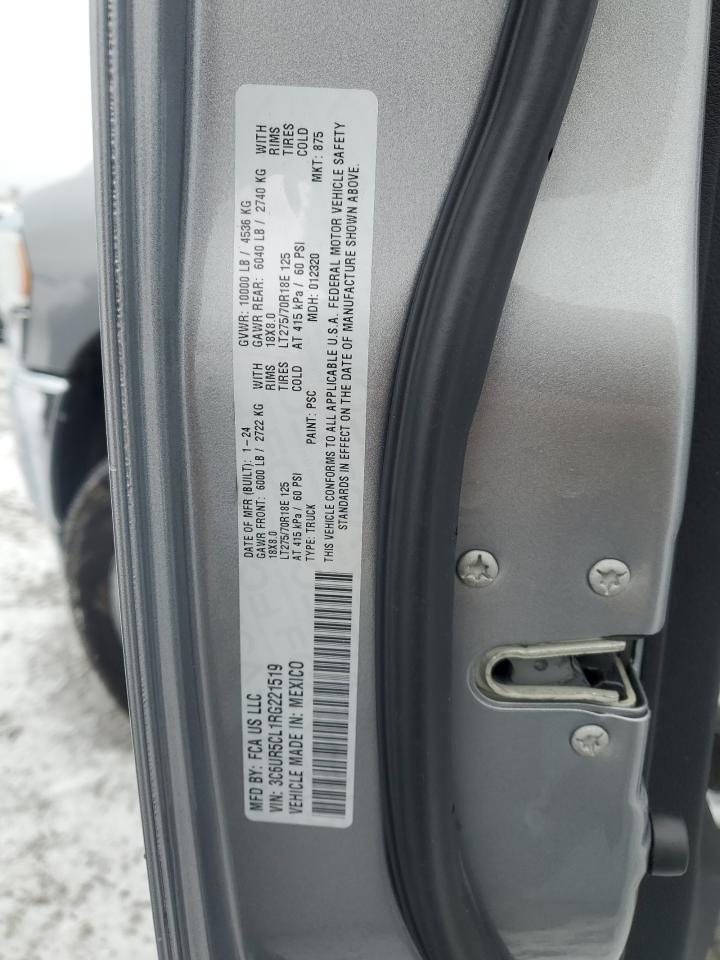 2024 Ram 2500 Tradesman VIN: 3C6UR5CL1RG221519 Lot: 87025154