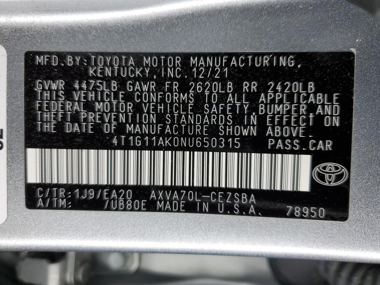 2022 Toyota Camry - Image 12