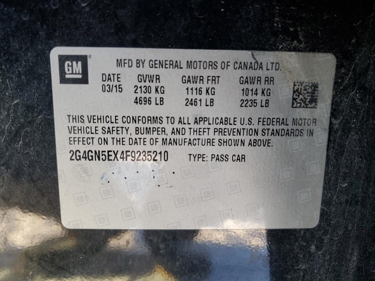 2015 Buick Regal Premium VIN: 2G4GN5EX4F9235210 Lot: 87397844
