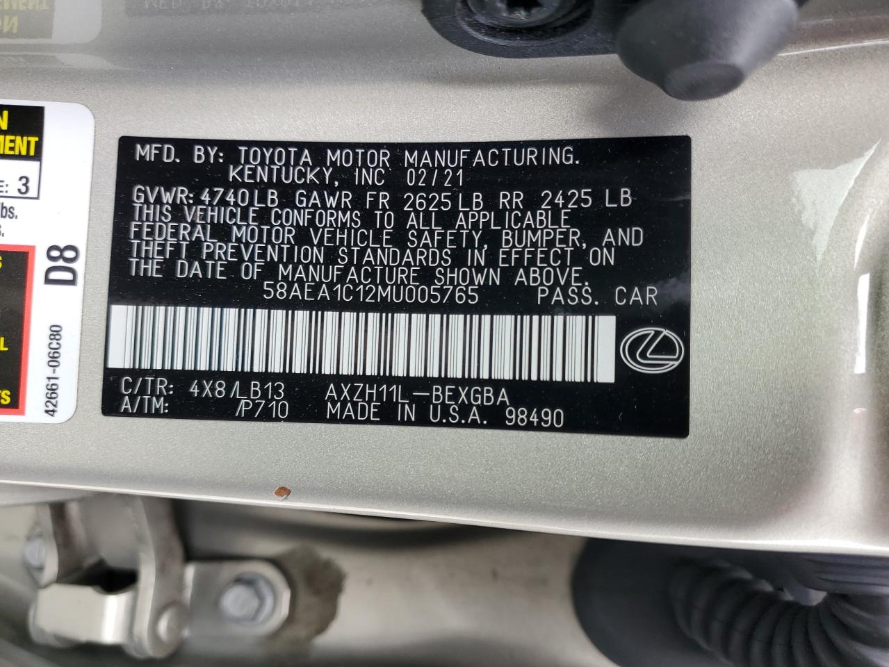 2021 Lexus ES - Image 13