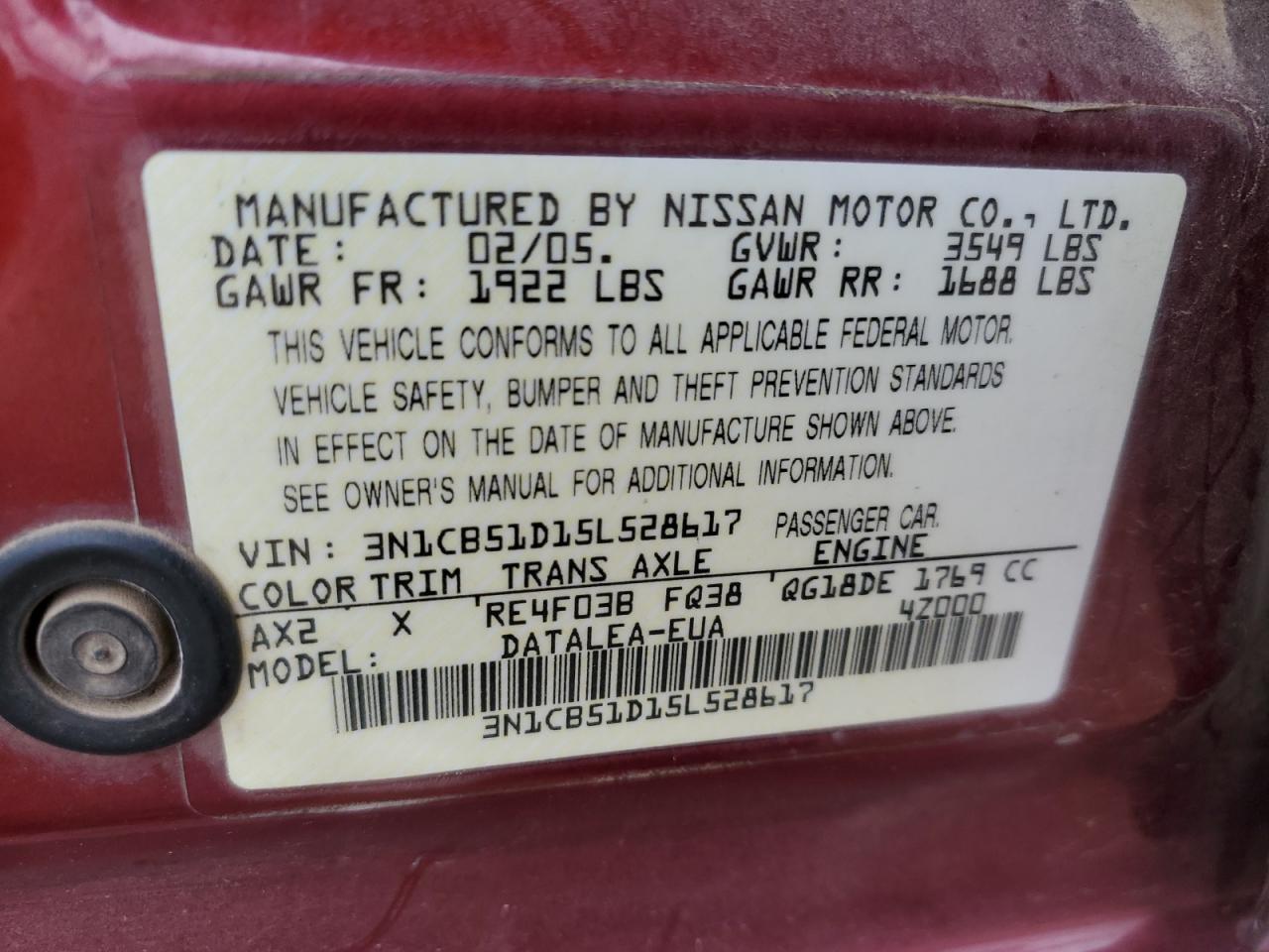 2005 Nissan Sentra - Image 12