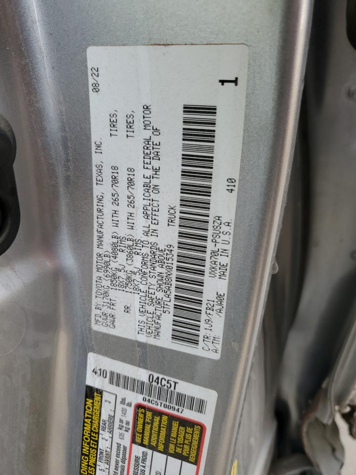 2022 Toyota Tundra Crewmax Sr VIN: 5TFLA5AB8NX015349 Lot: 43063425