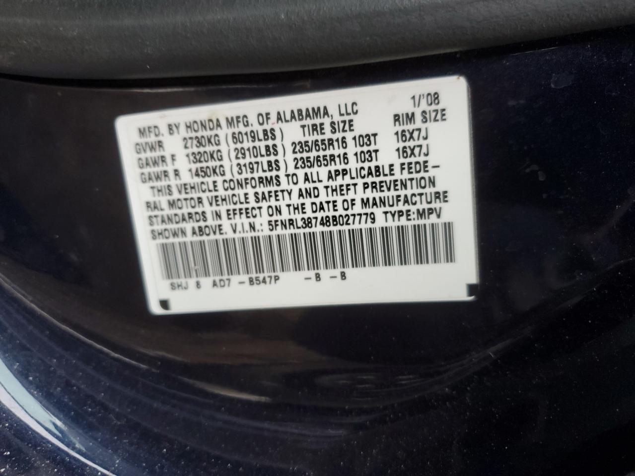 2008 Honda Odyssey - Image 13