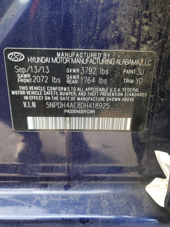 VIN 5NPDH4AE8DH418925 2013 HYUNDAI ELANTRA no.12