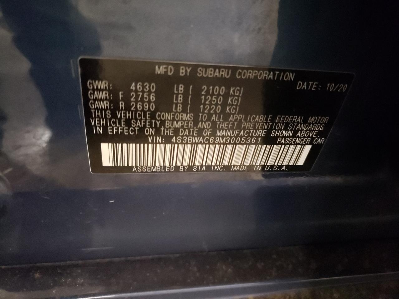 2021 Subaru Legacy - Image 12