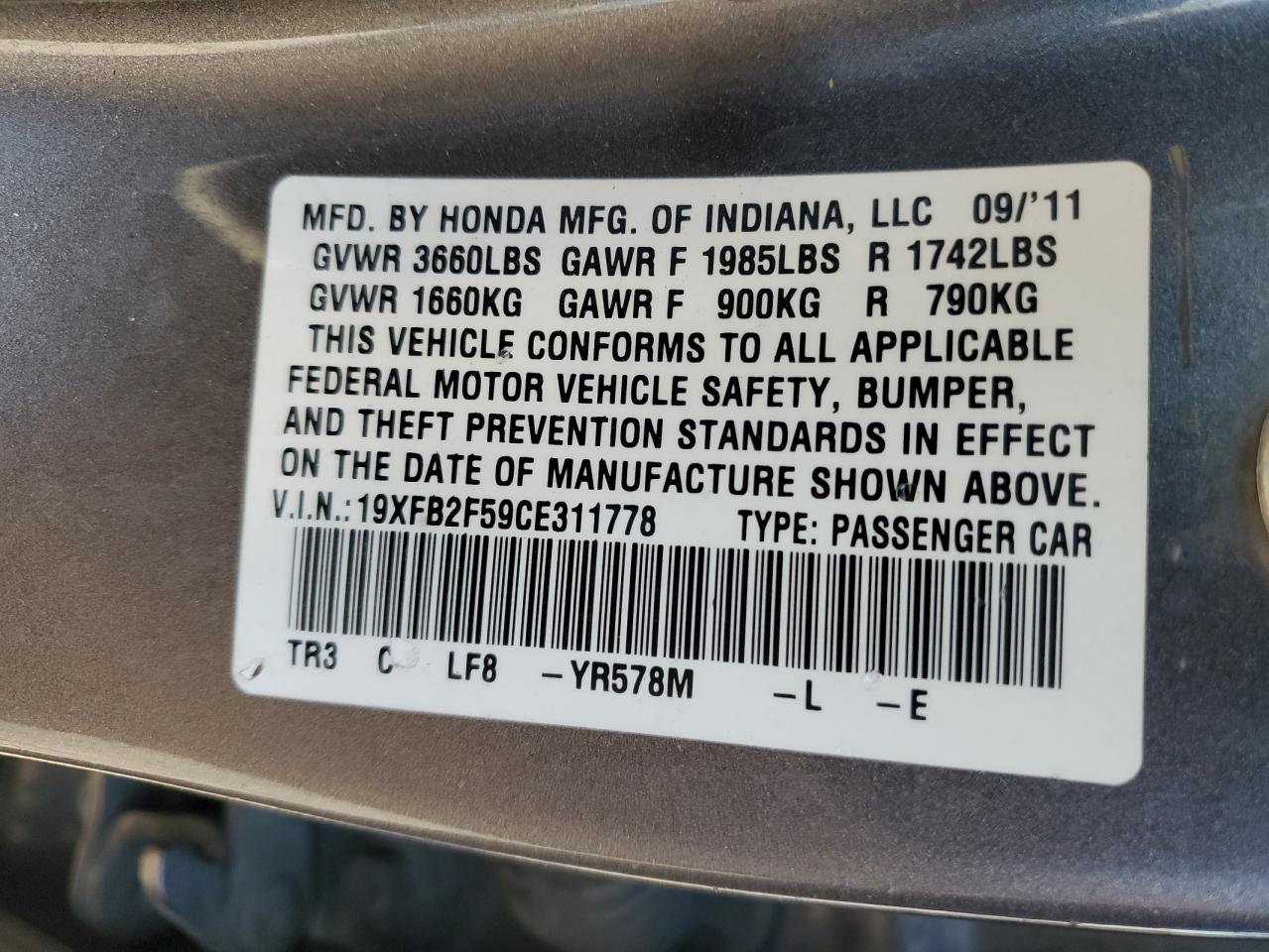 2012 Honda Civic - Image 15