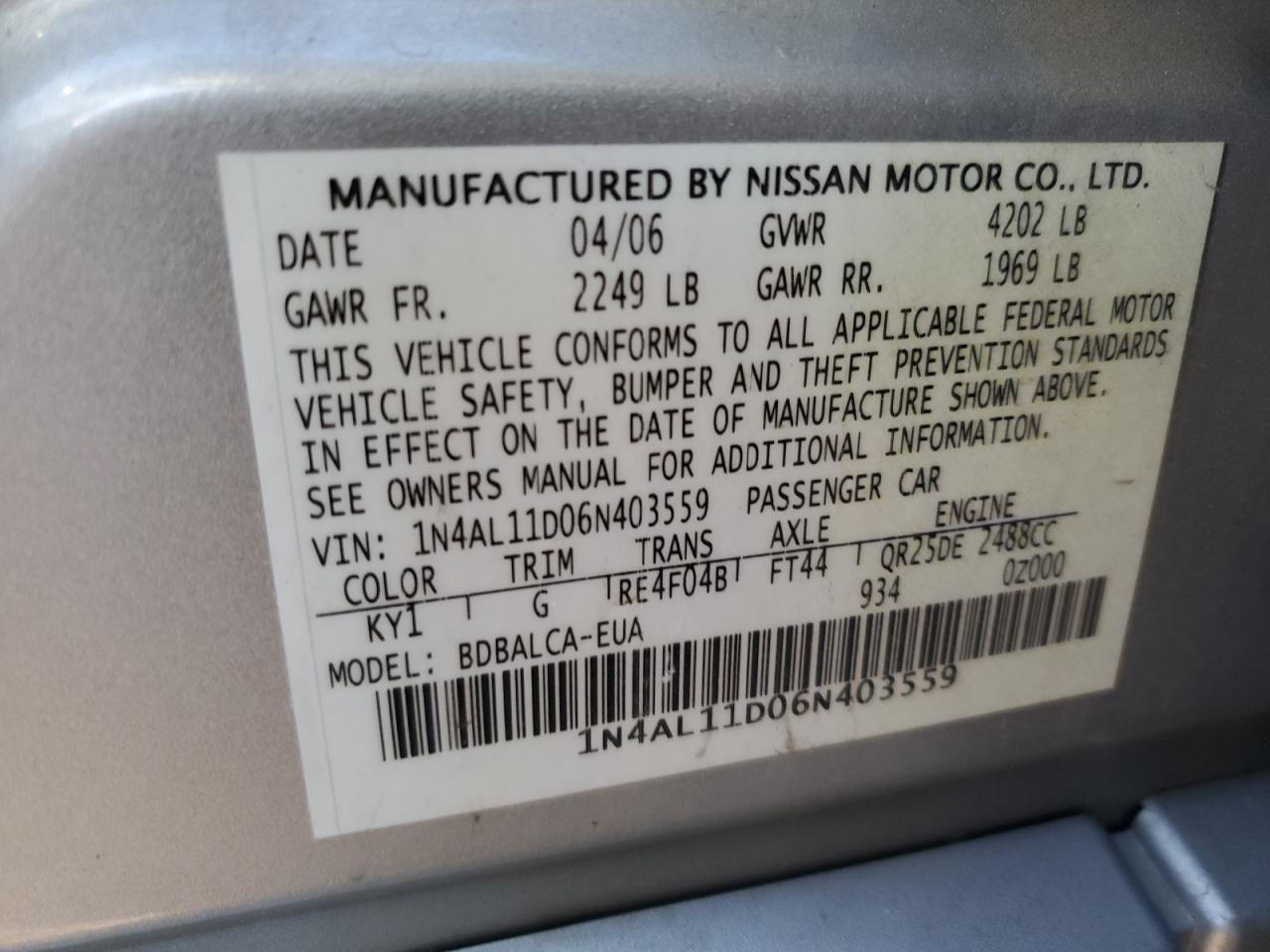 2006 Nissan Altima - Image 12