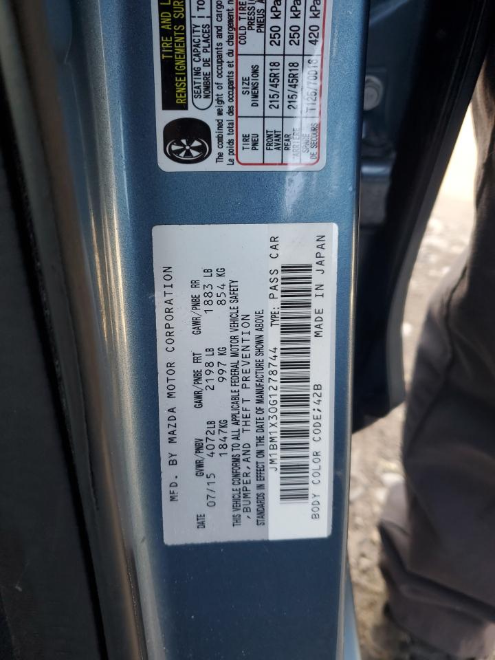 2016 Mazda 3 Grand Touring VIN: JM1BM1X30G1278744 Lot: 86870264