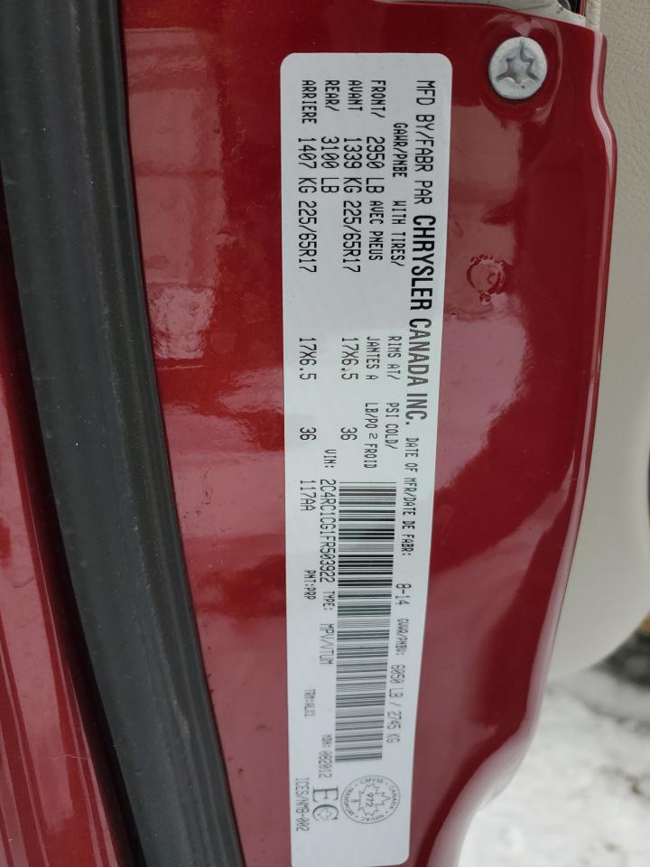 2015 Chrysler Town & Country Touring L VIN: 2C4RC1CG1FR503922 Lot: 87760695